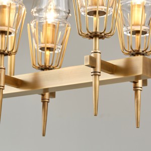 Északi egyszerű személyiség üveg Vas hosszú étterem csillár Km2145