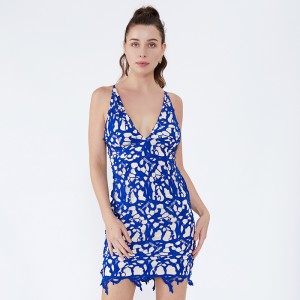 Női nevek Retro Sexu vissza nyitott esti kék ruha