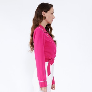 A legújabb formatervezési minták Check Woman Laza csíkos sifon blúz