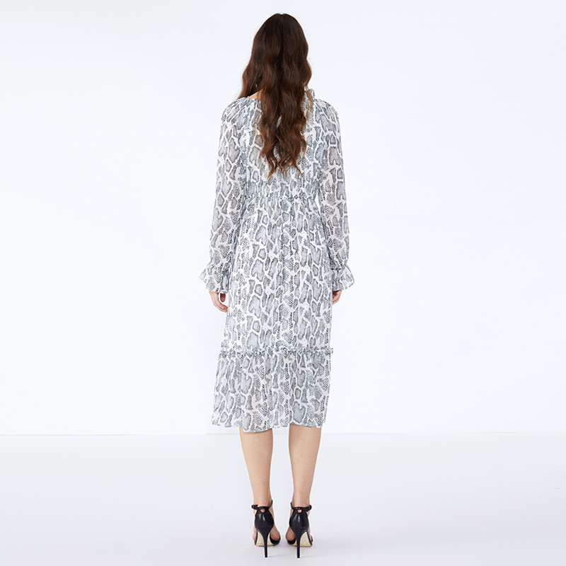 OEM Frock Design hosszú ujjú, Maxi Animal Print plusz méretű női ruházat