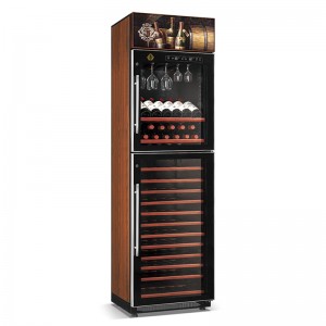 Crown sorozat nagy hatékonyságú kompresszoros borhűtő 2 ajtós 175W / 360W közvetlen hűtésű borhűtő