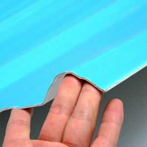 T1130 kék ASA PVC UPVC tetőcserép trapéz alakú hullámosított műanyag tetőlemez