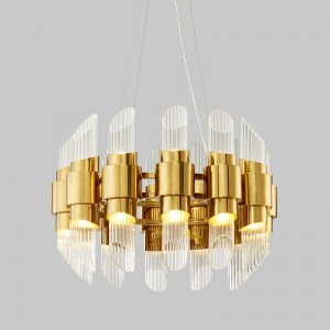 Modern kreatív üvegcső nappali hálószoba fém csillár Km2129