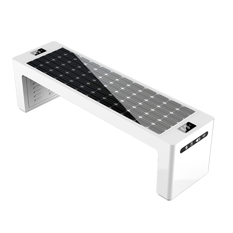 Forró eladó kültéri bútorok USB telefon töltő napelemes intelligens fém pad