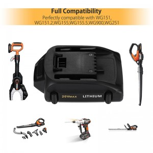 Li-ion 20 V 1500mAh elektromos kéziszerszám csereakkumulátor cellák a Worx WA3525-hez