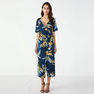 Női egyedi darabból készült sifon jumpsuit virágos