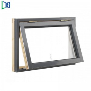 Kettős üvegezésű alumínium napellenző ablakok Vízálló napellenző ablakok Kovácsoltvas tetején lógott ablakok