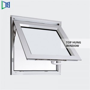 Kettős üvegezésű alumínium napellenző ablakok Vízálló napellenző ablakok Kovácsoltvas tetején lógott ablakok