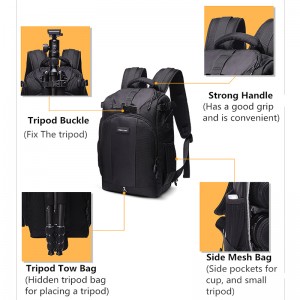TH350 ÚJ divat nylon fekete kamera hátizsák utazási utazás hátizsák laptop számítógép hátizsák