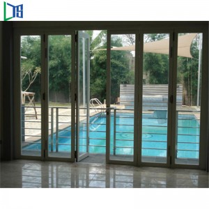 A kínai gyár aluminium ötvözetből készült, hajtogatott ajtókkal, összehajtható ajtókkal készül, kereskedelmi osztályú épülethez