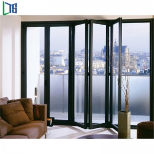 A kínai gyár aluminium ötvözetből készült, hajtogatott ajtókkal, összehajtható ajtókkal készül, kereskedelmi osztályú épülethez