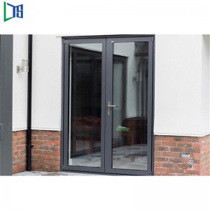 Dupla üvegezésű alumínium üveg sarokpántos ajtó kialakítású kerti hinta lengőajtó francia ajtó Külső zsanérok