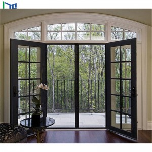 Dupla üvegezésű alumínium üveg sarokpántos ajtó kialakítású kerti hinta lengőajtó francia ajtó Külső zsanérok