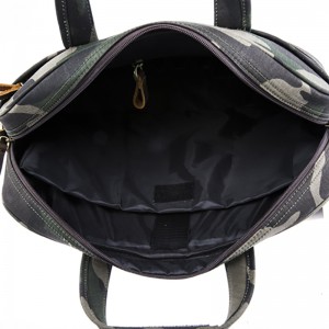 17SG-6639D Népszerű luxus vászon vászon valódi tehénbőr aktatáskával, Kína nagykereskedelme