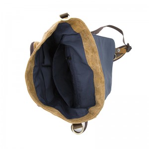 19SC-7909D cipzárral bezárható számítógépes rekesz bőr borítású vászon férfi hátizsák