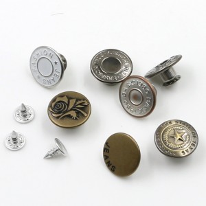 Egyedi divatos, nyomtatott kerek fém gomb, farmer 10