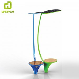 Intelligens napenergia utcai hirdetési világító pad kültéri mobiltelefon-töltéshez