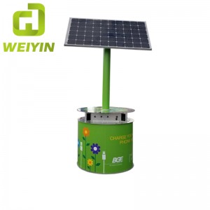 Új stílusú kültéri napelemes mobiltelefon töltőállomás az intelligens város számára