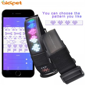 Nagykereskedelmi nylon kutyagallér kerek kötél integrált vontatási póráz képernyő villogásával