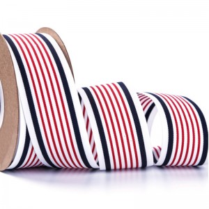 4 # egyedi 40 mm-es hőátadási nyomtatás háromszínű grosgrain csíkos szalaggal a ruházathoz