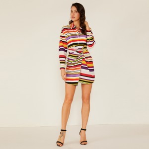 Oem Ruházat Az új keverék hosszú ujjú Casual Boho ruha Divat Nyári ruhák Női