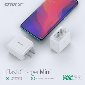 WEX - V40C OPPO VOOC vaku töltő hálózati adapter, fali töltő, utazási töltő