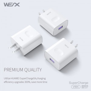 WEX - V50C 22.5W HUAWEI Superfast töltő tápegység, fali töltő, 5A kábellel párosított utazási töltő