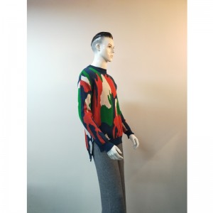 Kontrasztos oldalsó-hasított pulóver RLMS0022F