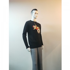 FEKETE KARTONON NYOMTATÓ SWEATER RLMS0028F