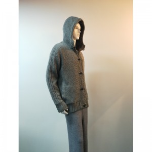 GREY SWEATER COAT RLMS0064F