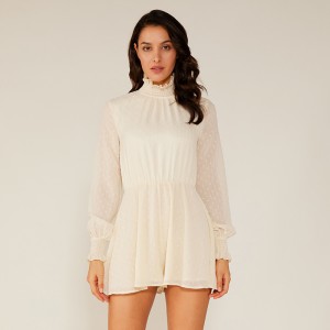 Nyári hölgyek divat sifon fonatos fehér csipke rövid ruha