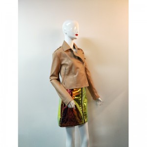 BROWN PU BIKER JACKET RLWPJ0006N