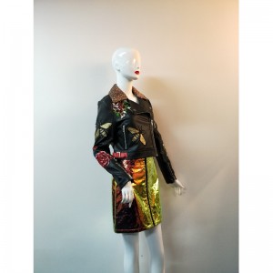 EMBROIDERY PU JACKET RLWPJ0008N