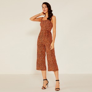Női szép magas minőségű széles lábú virágos Boho Jumpsuit