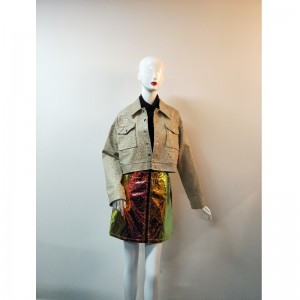 KHAKI RÖVID PU JACKET RLWPJ0028N