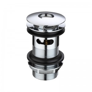 A medencében lévő nyomógombos hulladéktömítés felugrik