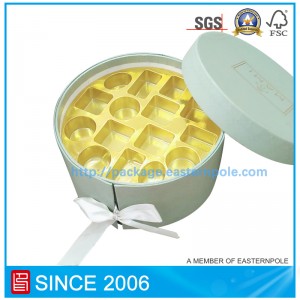 Luxus merev kerek csokoládé doboz kettős réteggel