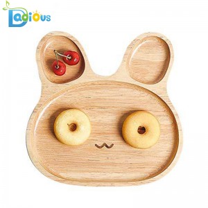 Baba táplálkozási edények Bébi edények Bambusz tányér kisgyermekek osztott bambusz tálca