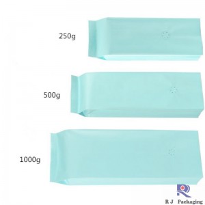 Nagykereskedelmi Side Gusset Valved Matte vagy fényes alumínium fólia Kávézsák 250g 500g 1000g