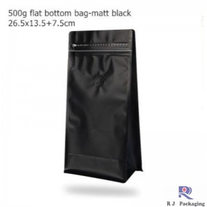 Sima ezüst és kraft lapos fenékzacskó kávéhoz való szeleppel