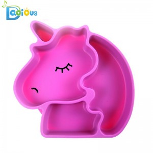 FDA szilikon fogóedény szívó lemez osztott kisgyermek lemez BPA szabad szilikon baba lemez