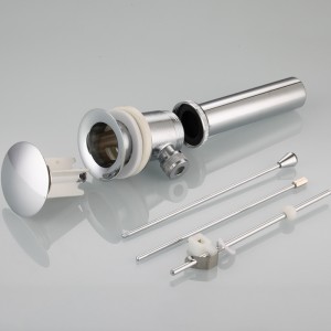 Krómozott felbukkanó mosdókagyló húzó leeresztő rúddal