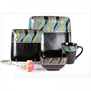 Olcsó kerámia finom porcelán hagyományos etióp vacsorakészletek