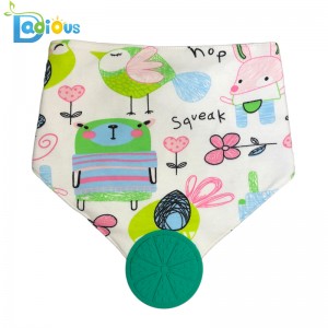 Puha abszorbens szerves pamut fogak Bandana muszlin Teether vállpántos Unisex Bandana Drool melltartók teetterrel