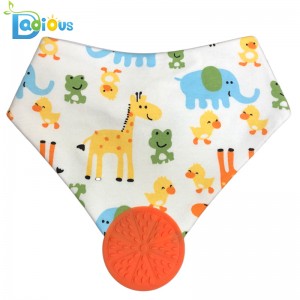 Puha abszorbens szerves pamut fogak Bandana muszlin Teether vállpántos Unisex Bandana Drool melltartók teetterrel