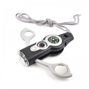 Kültéri profi hét egyben többfunkciós túlélő síp iránytű hőmérő SOS vészsáv magas frekvenciájú síp