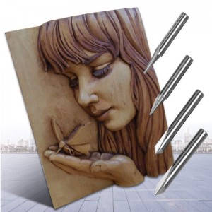 Gravírozó bitek, 2 hornyok, egyenes CNC V-bit, 1/4 hüvelykes szárú jelölés Kúpos metsző szerszám acél-alumínium sárgaréz MDF-fához