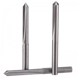 Egyenes, 45 fokos V horonyos gravírozó szerszám, keményfém CNC útválasztó bit, 1/8 hüvelykes szár, 0,1 mm-es tipp, 5 db