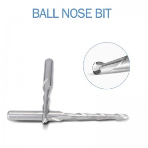 CNC útválasztó bit 1/8 ”száros gömb orrvég maróval 2 mm-es vágási átmérővel. 2-fuvolas spirálos marómaró gravírozó faragványos szerszámkészlet Volfrám acél 17 mm CEL, 38,5 mm OAL az MDF akrilfa PVC-hez