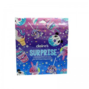 Hőtömítés egyedi alakú, élénk nyomtatás környezetbarát 3 oldalú pecsét játékzsák